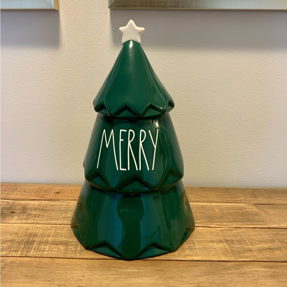 Rae Dunn Green Merry Tree White Star
